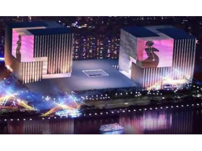 廣州國(guó)際媒體港西港樓體LED電子屏廣告