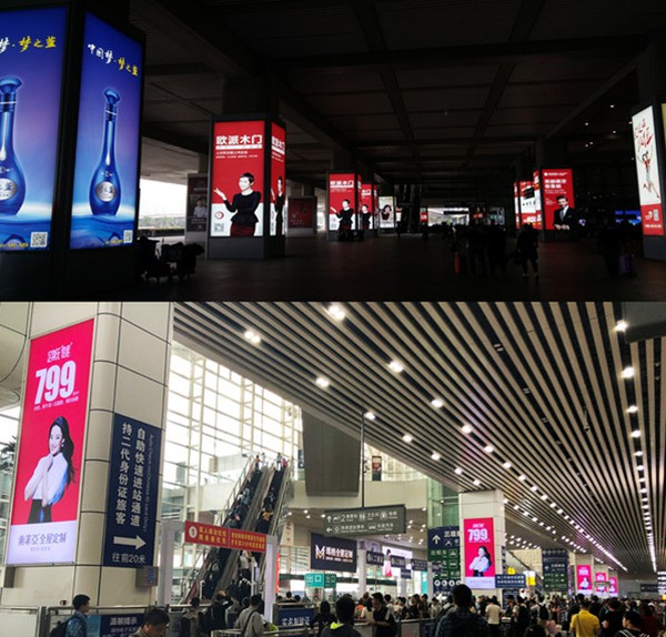 索菲亞全屋定制高鐵站包柱燈箱廣告 索菲亞全屋定制高鐵站包柱燈箱廣告