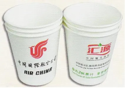 匯源果汁飛機紙杯廣告
